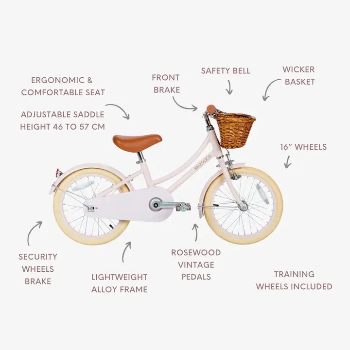 BANWOOD 16" CLASSIC BIKE VINTAGE - PINK
