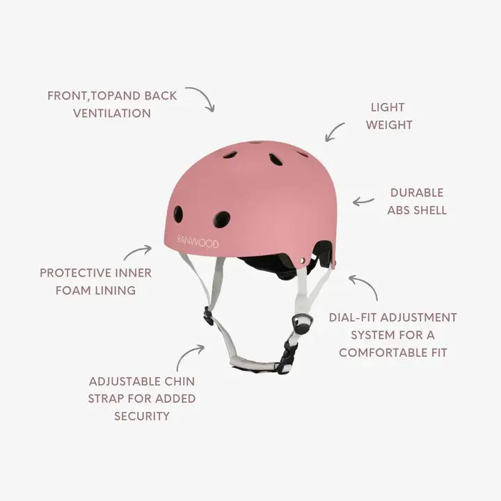 BANWOOD ECO HELMET - RASPBERRY (50-54 cm)