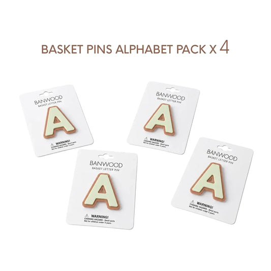 BANWOOD BASKET PINS - ALPHABET - PACK x4