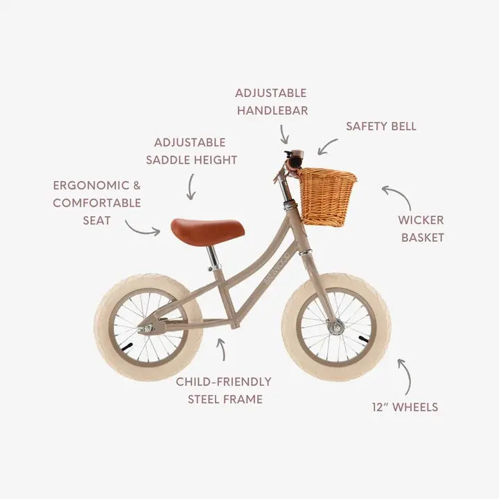 BANWOOD BALANCE BIKE FIRST GO VINTAGE - BEIGE
