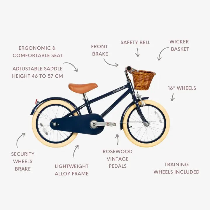 BANWOOD 16" CLASSIC BIKE VINTAGE - NAVY