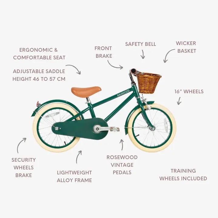 BANWOOD 16" CLASSIC BIKE VINTAGE - GREEN
